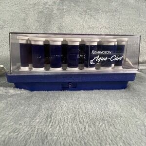 Remington Aqua Curl Heated Hair‎ Roller Set 20 Rollers Blue Velvet Complete Base